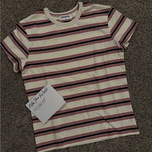 PARKE Striped Short Sleeve Tee - Red and Black